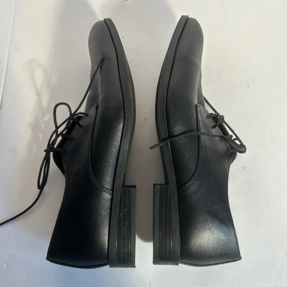 H&M Mens Black Leather Lace Up Oxford Dress Shoes‎ Size 7.5 US 40 EUR